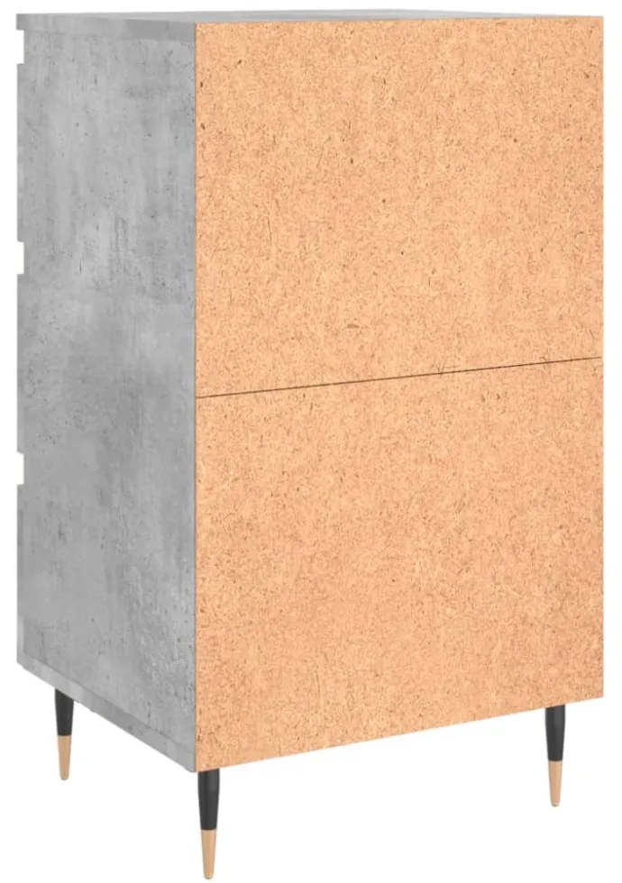 2 db betonszürke szerelt fa éjjeliszekrény 40x35x69 cm