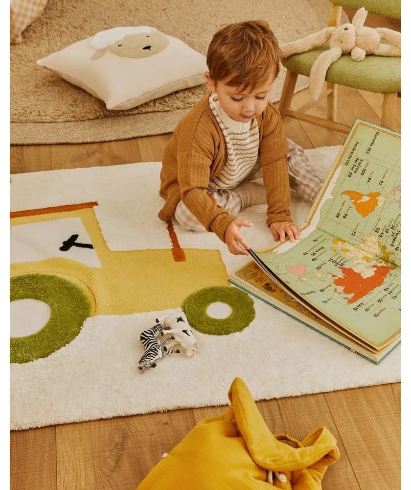 Elefántcsont színű pamut gyerek szőnyeg 90x150 cm Pecky – Kave Home