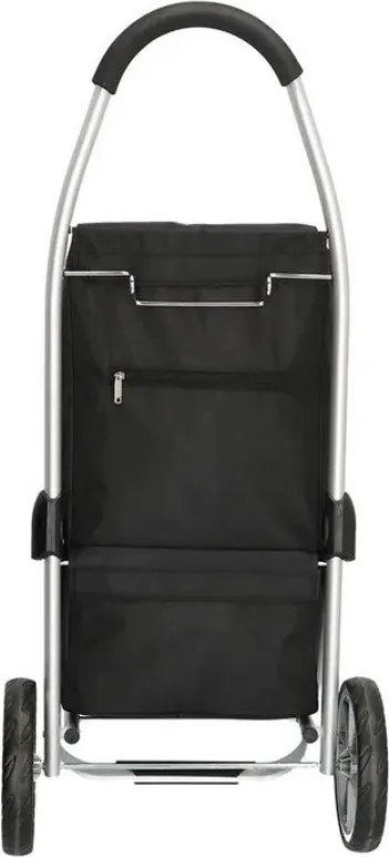 Fekete prémium bevásárlókocsi kerekeken „Aluman”