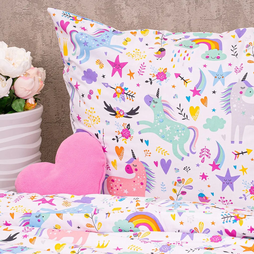 4Home Unicorns gyermek pamut ágynemő, 160 x 200cm, 70 x 80 cm, 160 x 200 cm, 70 x 80 cm