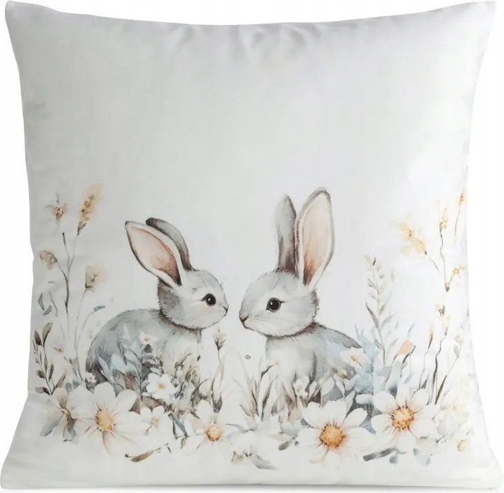 Dekoratív Párnahuzat Húsvét Tavasz 45x45 CM Fehér Eurofirany