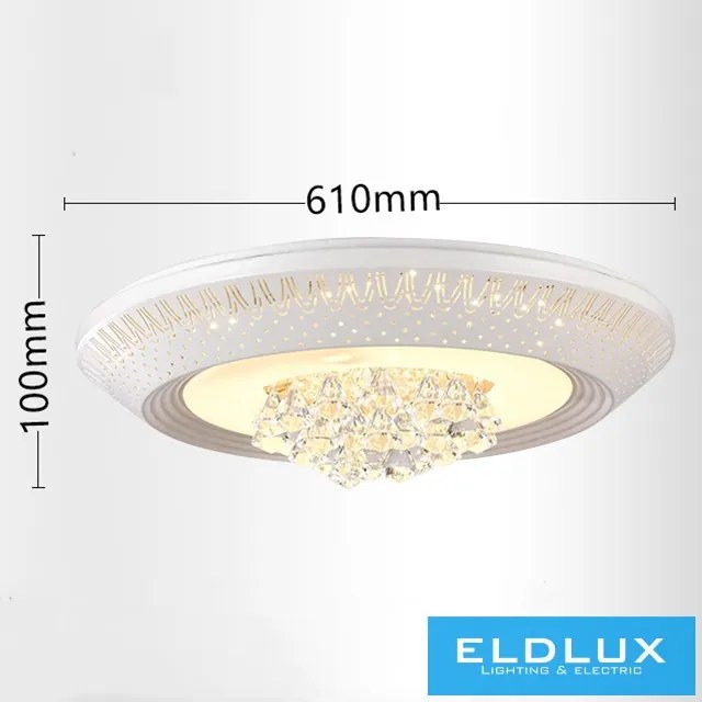 UNIVERSO Kristály üveg mennyezeti lámpa 38/76w 3040/6080lm CCT IP22 ∅610mm fehér