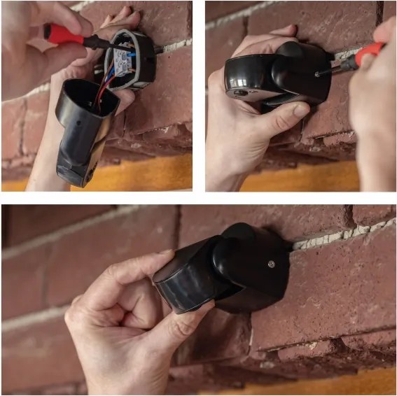 Kültéri mozgás- és alkonyatérzékelő PIR 1200W/230V IP65 fekete