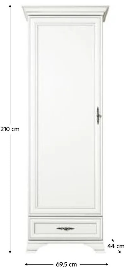 Poicová Szekrény Kuito REG1D1S (alpesi fehér). 1119565
