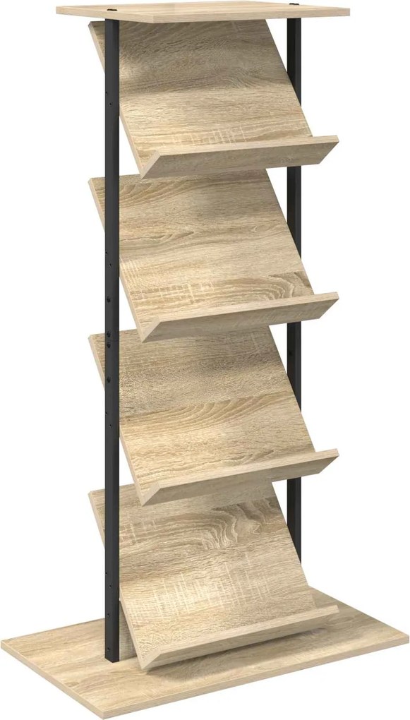 vidaXL Magazin állvány Sonoma tölgy 68 x 40 x 123.5 cm Faanyag
