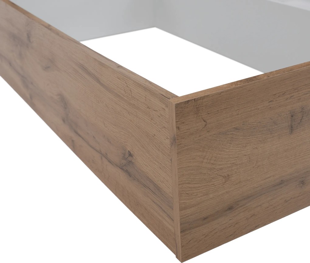 Dupla ágy, 160x200, tölgy wotan/fehér, GABRIELA