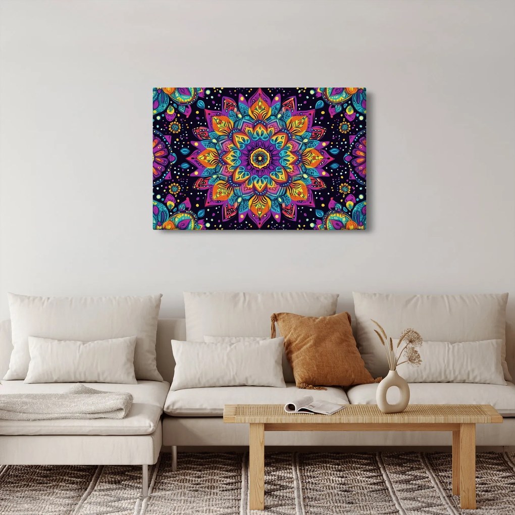 Kép - Kaleidoszkópos mandala (90x60 cm)