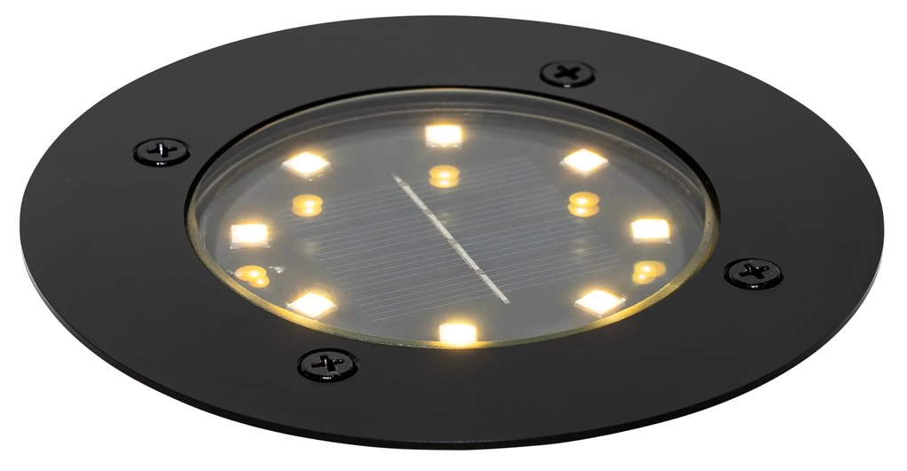 Modern fekete talajszpot LED-del IP65 napelemes - Terry