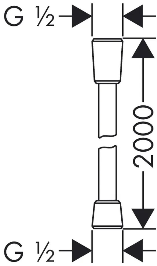 Hansgrohe Isiflex, zuhanycső 2000 mm, króm, HAN-28274000