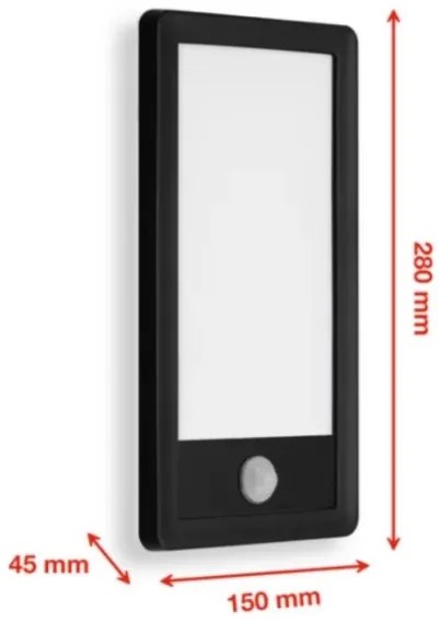 Telefunken 313905TF -LED Kültéri fali lámpa érzékelővel LED/16W/230V IP44