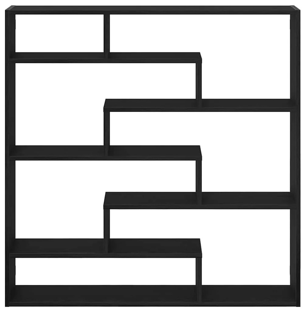 fekete szerelt fa fali kockapolc 7 rekeszes színű