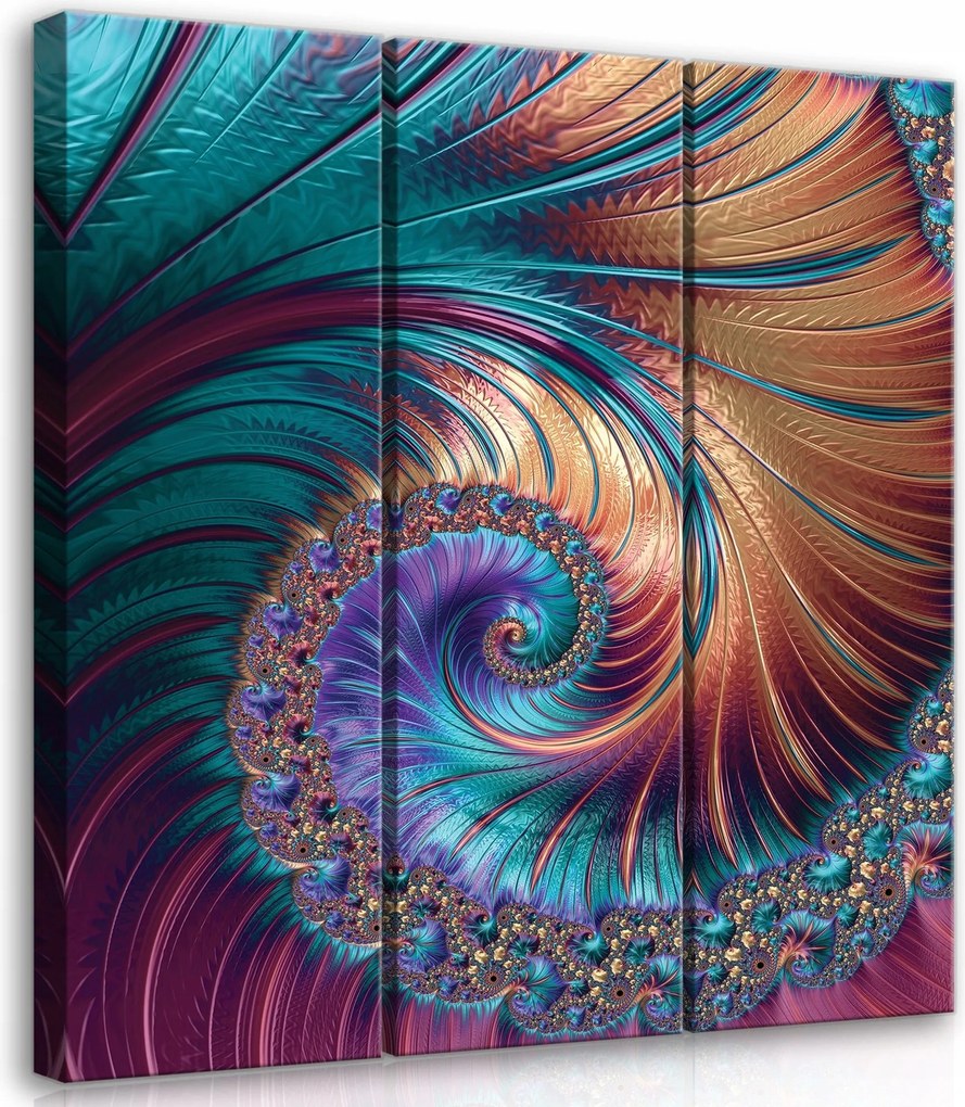 Vászonkép 90x100 Fraktál spirál kaleidoszkóp absztrakt digitális grafika színek