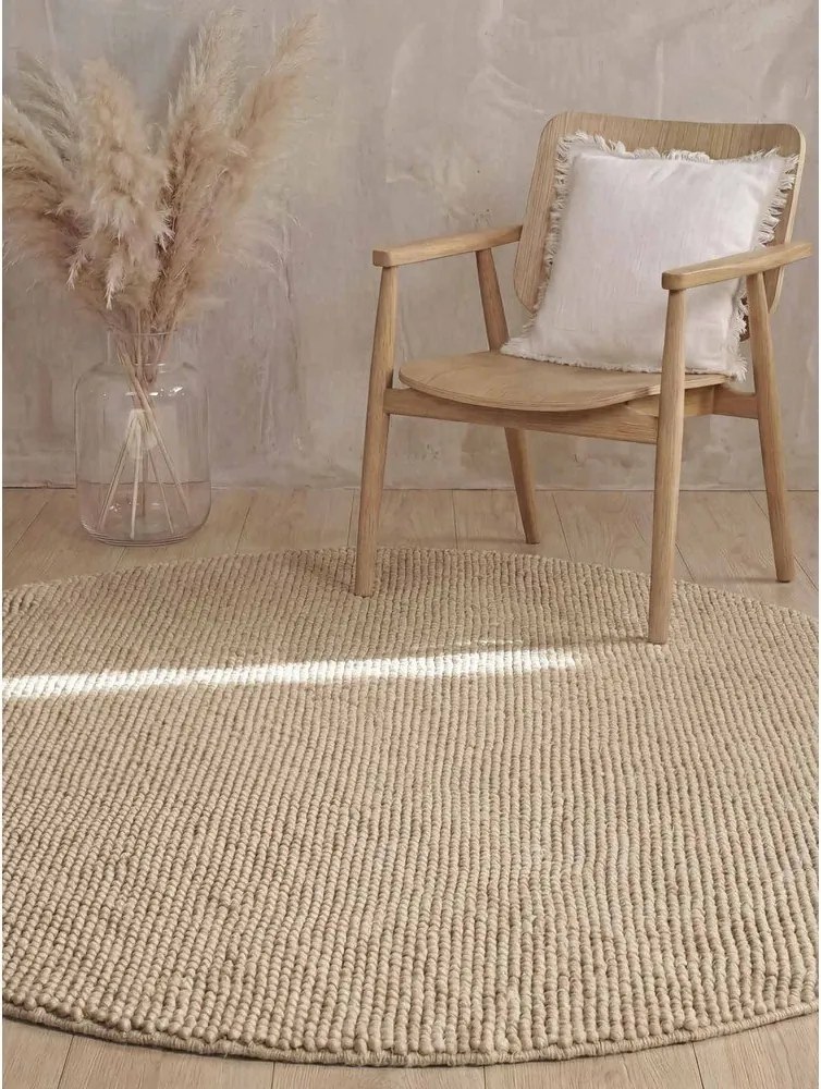 Bézs kézi szövésű gyapjú kerek szőnyeg ø 200 cm Richmond Diana – Ted Baker