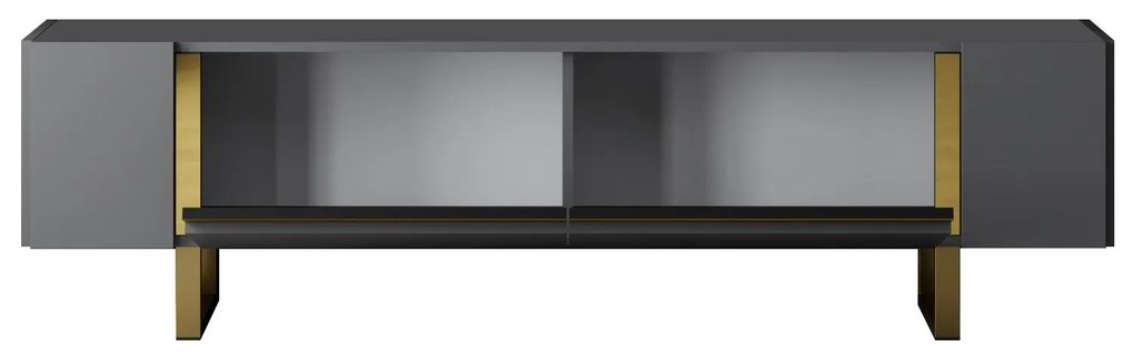 TV szekrény Yildiz - Anthracite, Gold