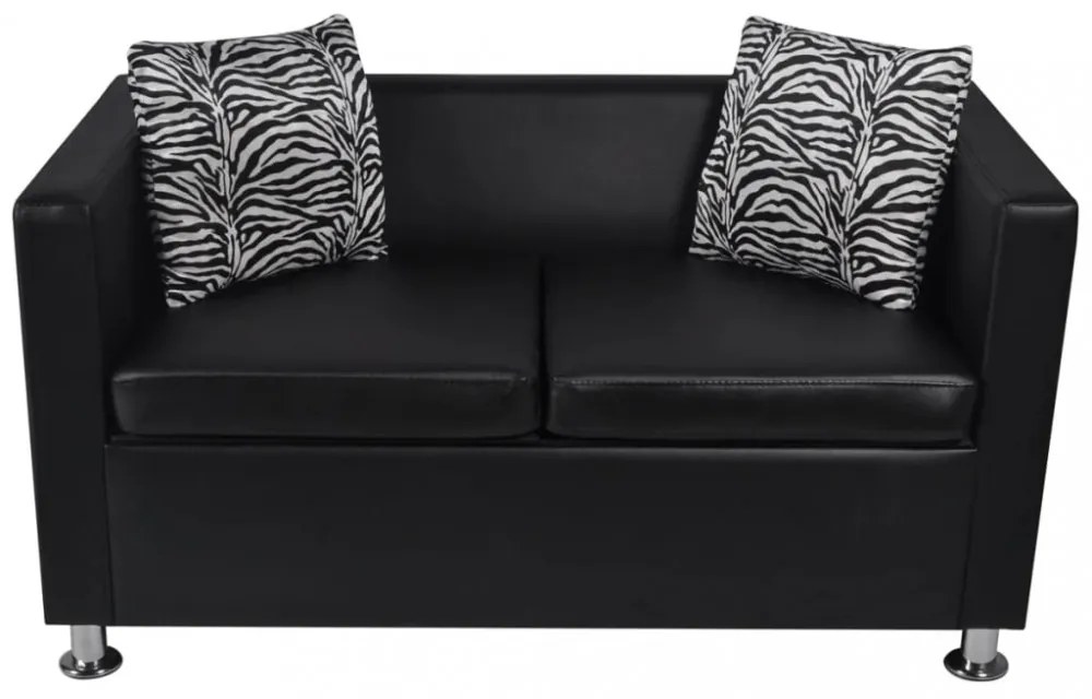 Feketet 3 személyes és 2 személyes műbőr kanapészett