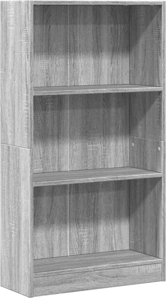 vidaXL szürke sonoma színű szerelt fa könyvespolc 60 x 24 x 109 cm