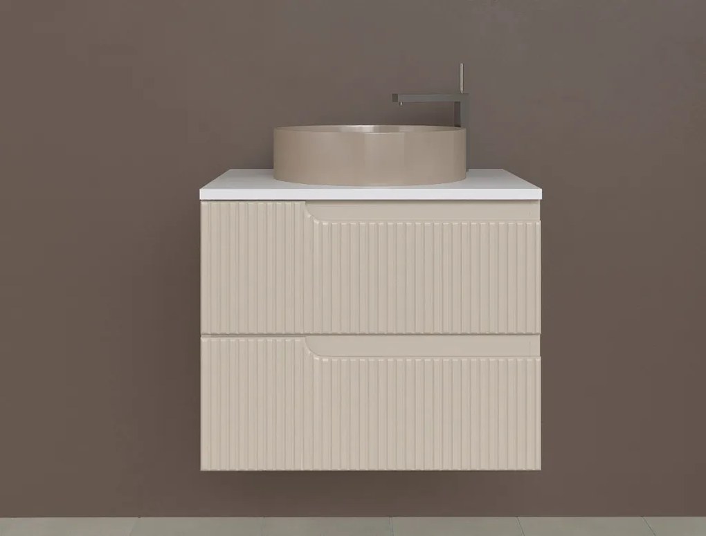 Piramida EURIDIKA fali fürdőszobabútor - mosdópult mosdó nélkül -2 fiókos - PINO BÉZS - 65 x 48 x 53 cm