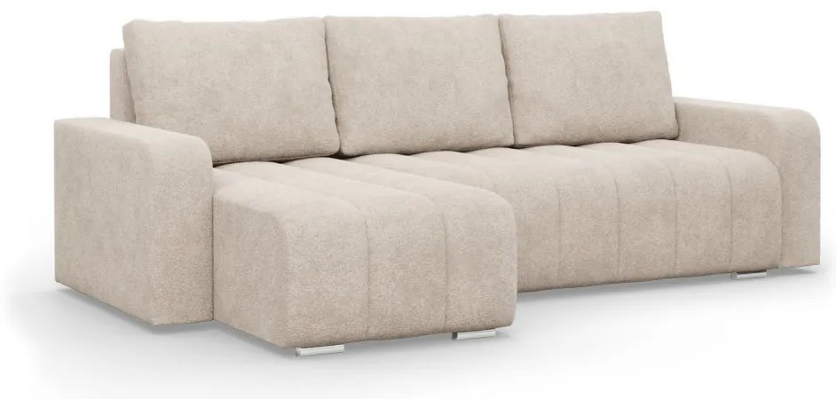 Modena sarokkanapé, szövet anyag, univerzális oldal, bézs