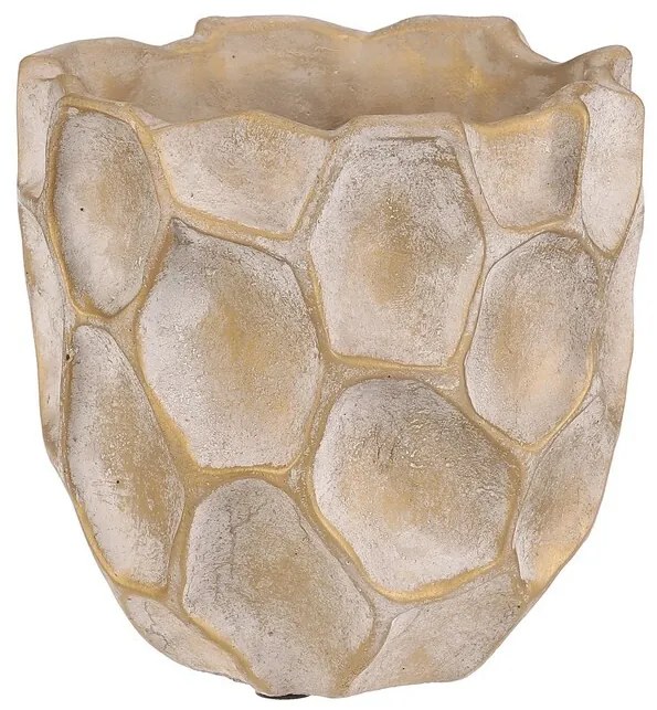 Plástev beton virágtartó, méret S, bézs-arany