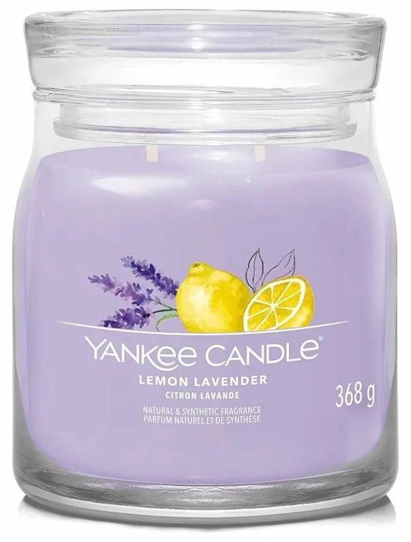 Yankee Candle Signature Lemon Lavender  illatos gyertya közepes üvegben, 368 g