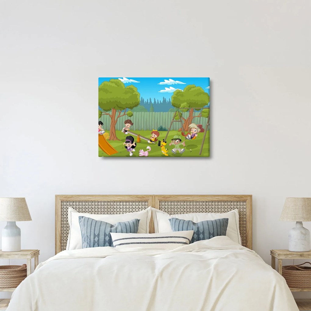 Kép - gyerekek a játszótéren (70x50 cm)
