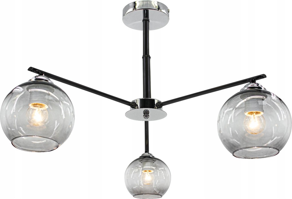 Elem Lámpatest 1859/3 3pł.E27 Króm Fekete