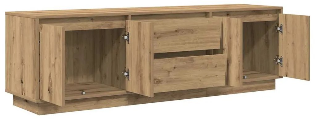 kézműves tölgy színű TV-szekrény LED-lámpákkal 160,5x41x50 cm