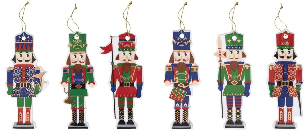 Diótörő formájú porcelán karácsonyfadísz Nutcrackers