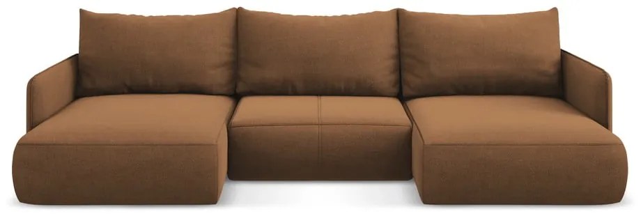 Narancssárga kinyitható-tárolóhelyes sarokkanapé Nanea – Makamii