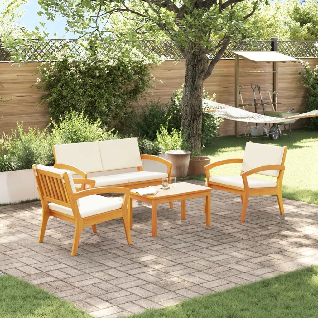 Bisztró készlet 4 pcs Barna 75 x 45 x 38 cm Tömör akácfa