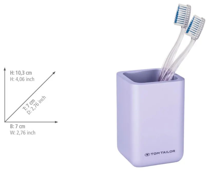 Lila poligyanta fogkefetartó pohár Tom Tailor T-Rounded – Wenko