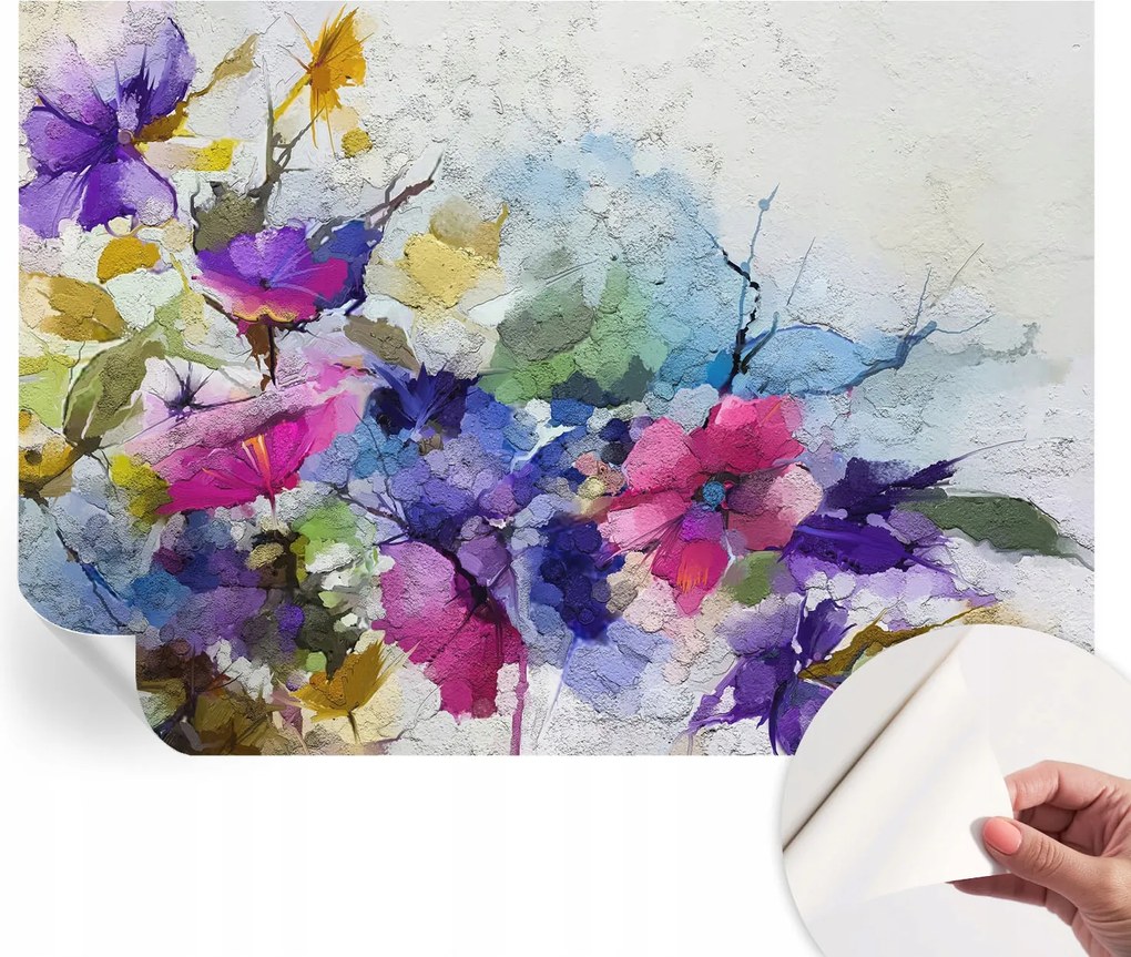 Öntapadós tapéta Falfestmény Prémium Absztrakt virágok 208x146 cm