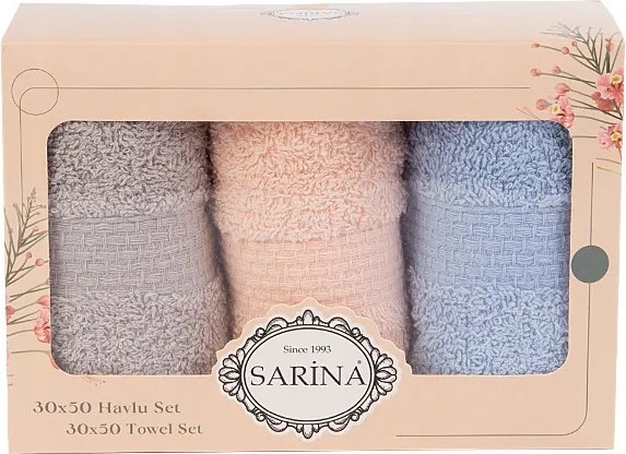 Konyhai törölköző szett 3 db-os pasztell színek Damask v1