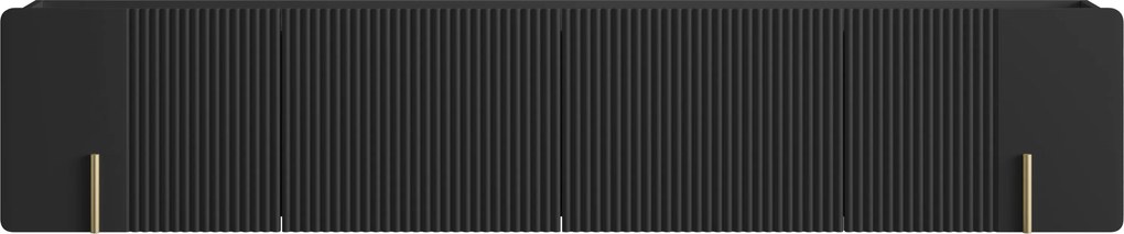 Malmi fali szekrény 200 cm - fekete matt / arany