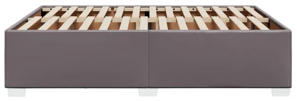 szürke műbőr ágykeret 140x200 cm