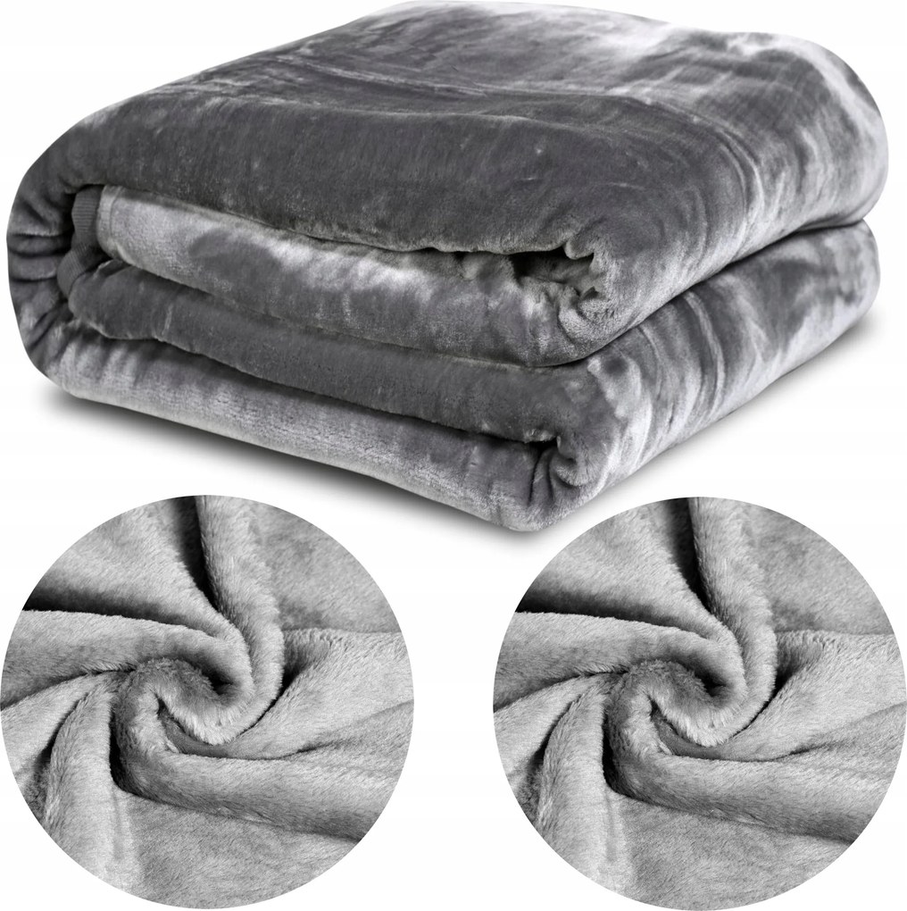 Akril takaró 160x200 cm Téli Ágytakaró Meleg Vastag Szürke