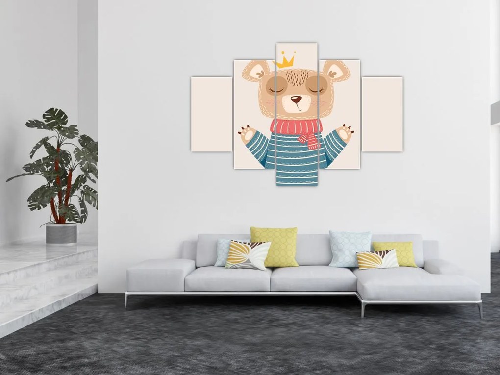 Kép - Bézs mackó koronával (150x105 cm)