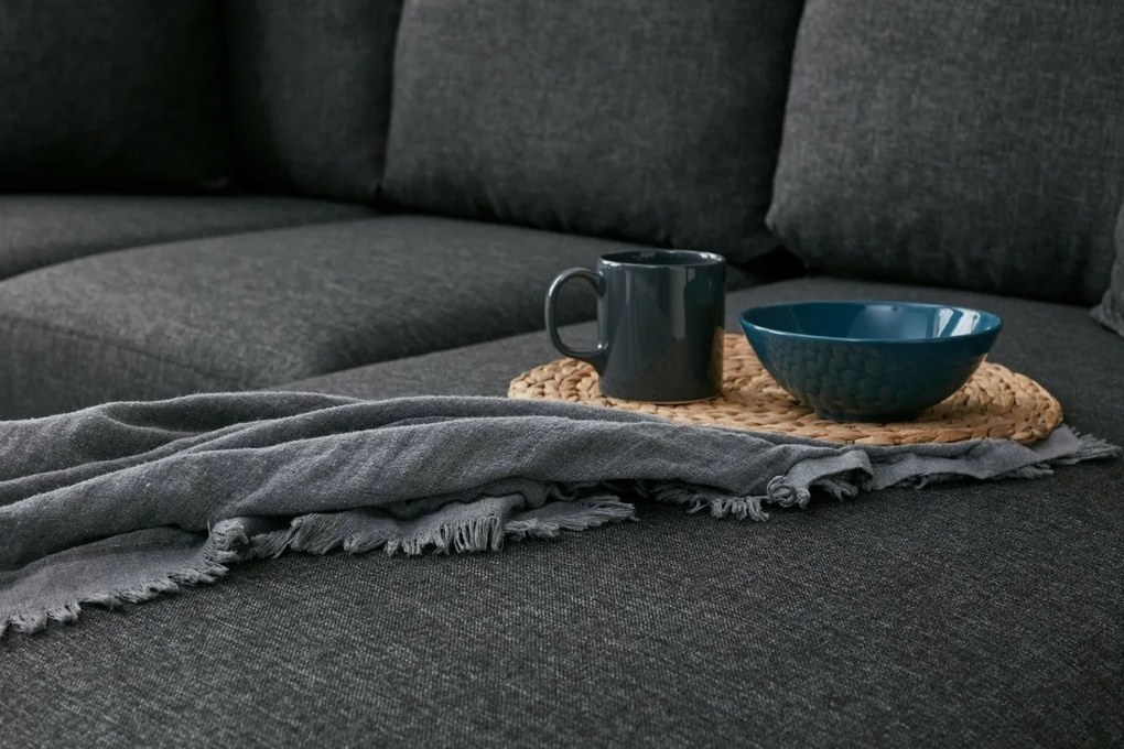 Eva Left Anthracite kinyitható sarokkanapé