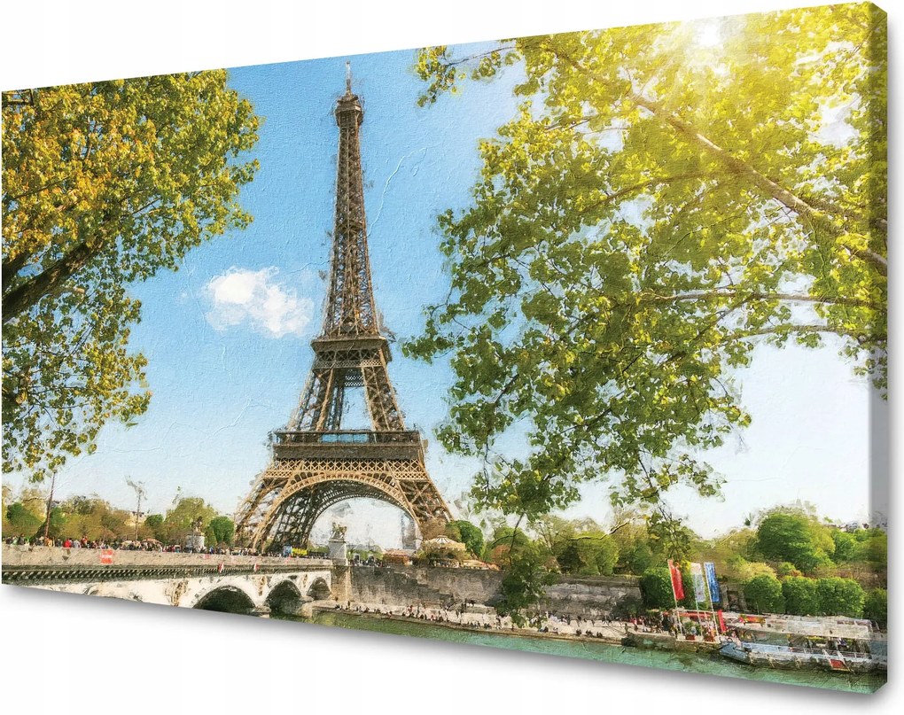 Vászonkép Eiffel-torony Párizs Franciaország Nyár 50x40 cm