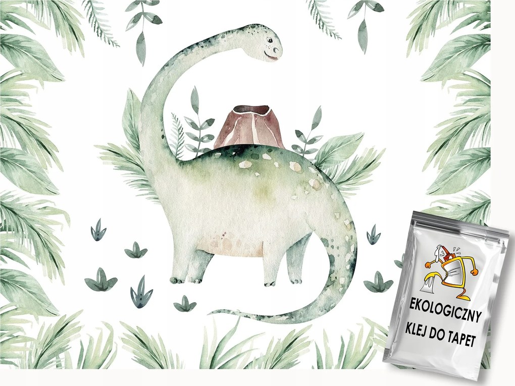 Fotótapéta Flizelina Gyerekek Akvarell Dinoszaurusz Őstörténet Jura 250x175 ragasztó