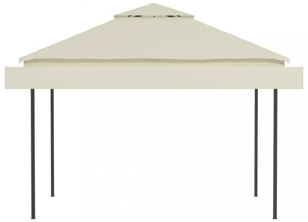 krémszínű pavilon dupla kibővített tetővel 3x3x2,75 m 180 g/m²