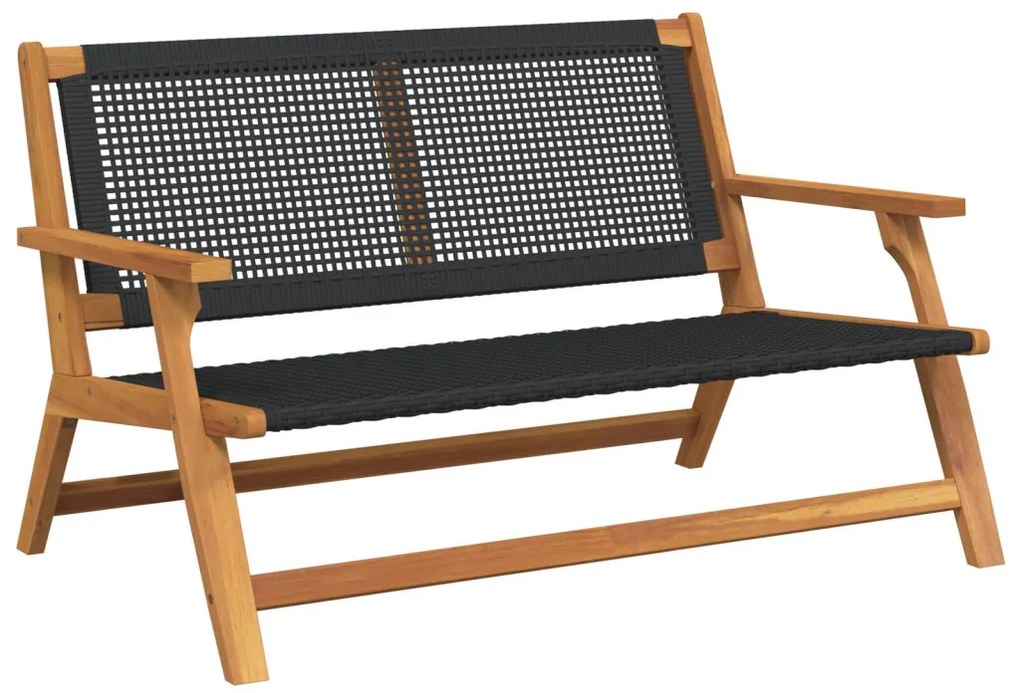 Kerti pad Fekete 122x76x73,5 cm Tömör akácfából