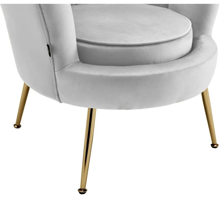 Világosszürke bársony fotel Kelsey – Støraa