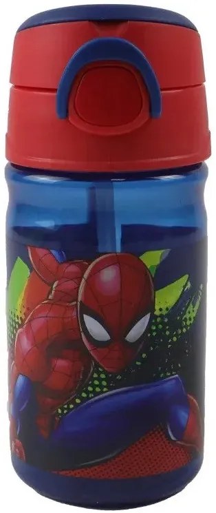Pókember Splotch műanyag szívószálas kulacs akasztóval 350 ml