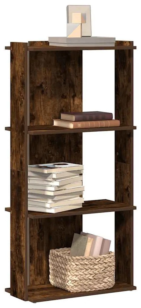 Könyvespolc 3 szintes füstölt tölgy 60x30x120 cm Műfűrészáru