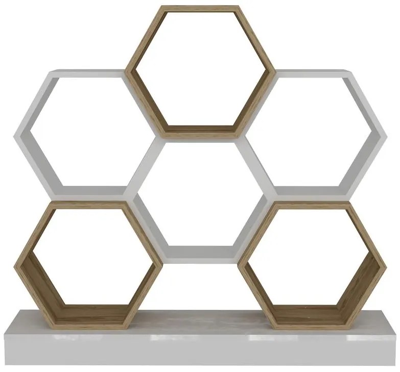 könyvespolc Cicek - White, Oak