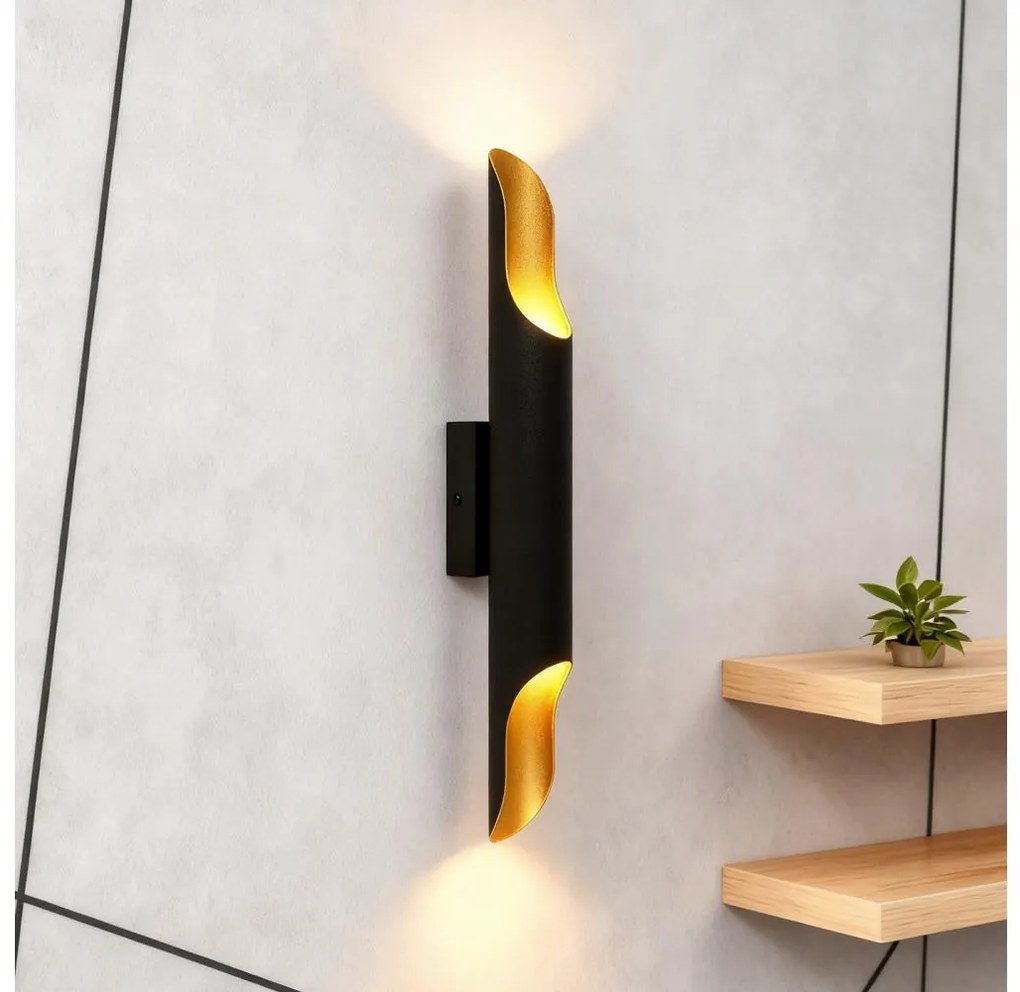 Brilagi - Fali lámpatest KALMAR 2xE27/40W/230V fekete/bronzszínű