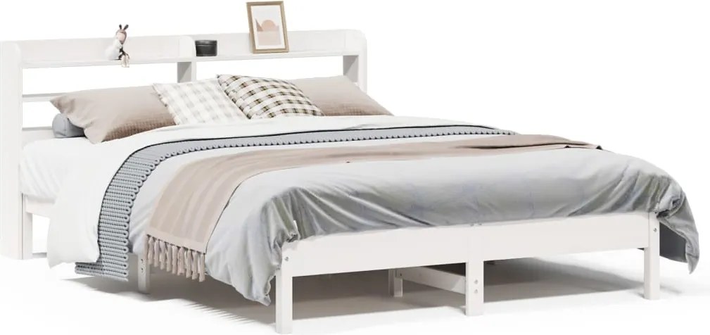 vidaXL fehér tömör fenyőfa ágy matrac nélkül 150 x 200 cm