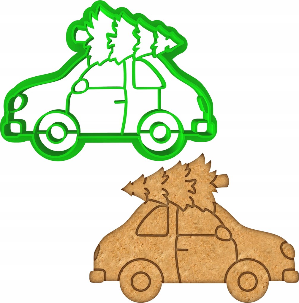 Mézeskalács lyukasztó Forma Karácsonyi Karácsony Autó karácsonyfa