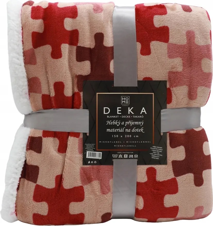 Home Elements Mikroflanel takaró Puzzle báránnyal, 150 x 200 cm